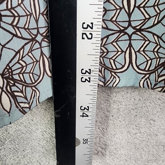 Women's Ya Los Angeles Boho Blue & Brown Floral Print Dress 3/4 Sleeves Size M - Picture 10 of 12